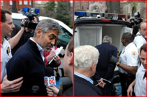 Hollywood-Star George Clooney und sein Vater Nick sind bei einer Protestkundgebung vor der sudanesischen Botschaft in Washington festgenommen worden. Das US-Fernsehen zeigte, wie die beiden in Handschellen von Polizisten abgeführt wurden - sehen Sie hier die Bilder...
