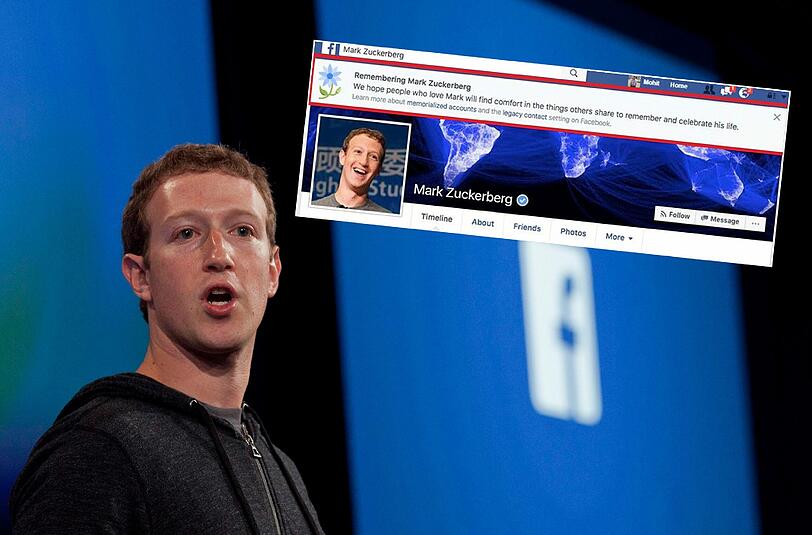 "In Erinnerung an Mark Zuckerberg". Mit diesem Banner ehrt Facebook seinen Gründer.
