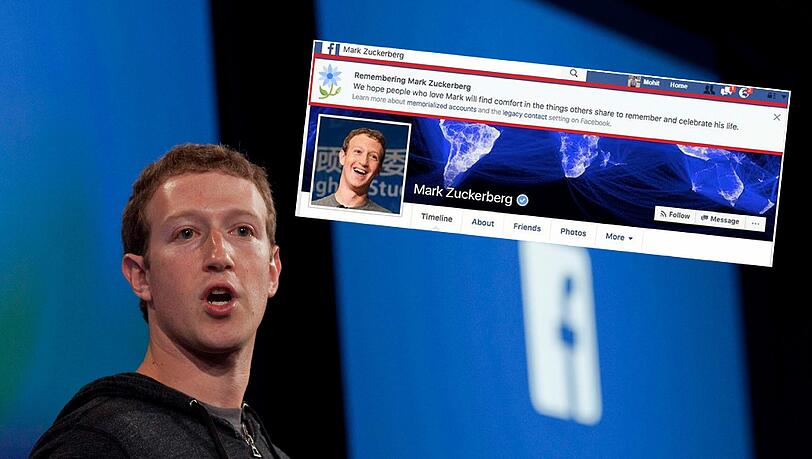 "In Erinnerung an Mark Zuckerberg". Mit diesem Banner ehrt Facebook seinen Gründer. "In Erinnerung an Mark Zuckerberg". Mit diesem Banner ehrt Facebook seinen Gründer.