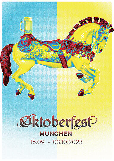 Wie sieht das Oktoberfest-Plakat 2023 aus? 45 Motive stehen zur Auswahl.