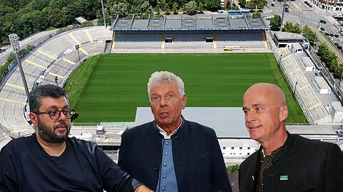 Neubau oder doch auf Dauer Grünwalder Stadion? Wann, wie, wo und für wie viel rollen die Bagger für die 1860-Zukunft? Fragen, auf deren Antworten sich weder Löwen-Investor Hasan Ismaik (l.) noch Vereinspräsident Robert Reisinger (r.) bisher einigen konnten. OB Dieter Reiter fordert Geschlossenheit von Sechzig.
