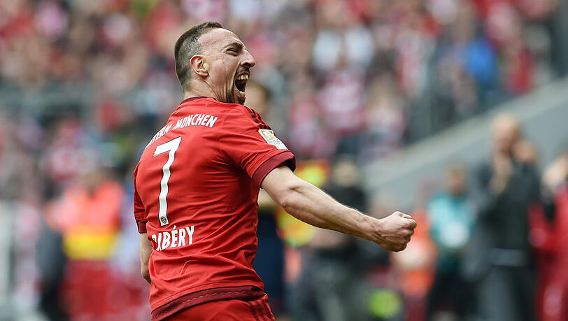 Torschütze zum 1:0: Franck Ribéry feiert sein Traumtor per Fallrückzieher. Torschütze zum 1:0: Franck Ribéry feiert sein Traumtor per Fallrückzieher.