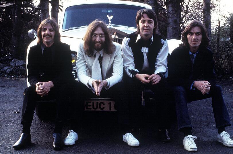 Ringo Starr (l-r), John Lennon, Paul McCartney und George Harrison von den Beatles