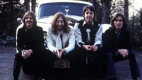 Ringo Starr (l-r), John Lennon, Paul McCartney und George Harrison von den Beatles