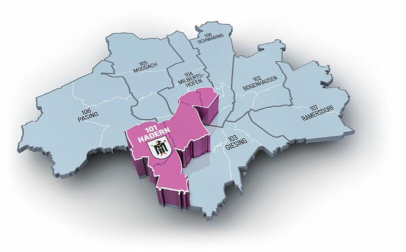 Der Stimmkreis 101: Hadern, Schwanthalerhöhe, Sendling-Westpark, Ludwigsvorstadt, Forsten- und Fürstenried.