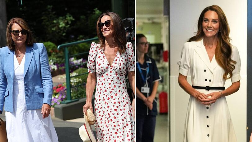 Carole (l.) und Pippa Middleton strahlten in Wimbledon, Prinzessin Kate hatte in einer Klinik einen ernsteren Besuch. Carole (l.) und Pippa Middleton strahlten in Wimbledon, Prinzessin Kate hatte in einer Klinik einen ernsteren Besuch.