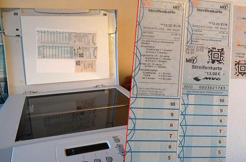 Bei der Hausdurchsuchung fanden die Ermittler einen Farbdrucker und weitere gefälschte Fahrscheine.