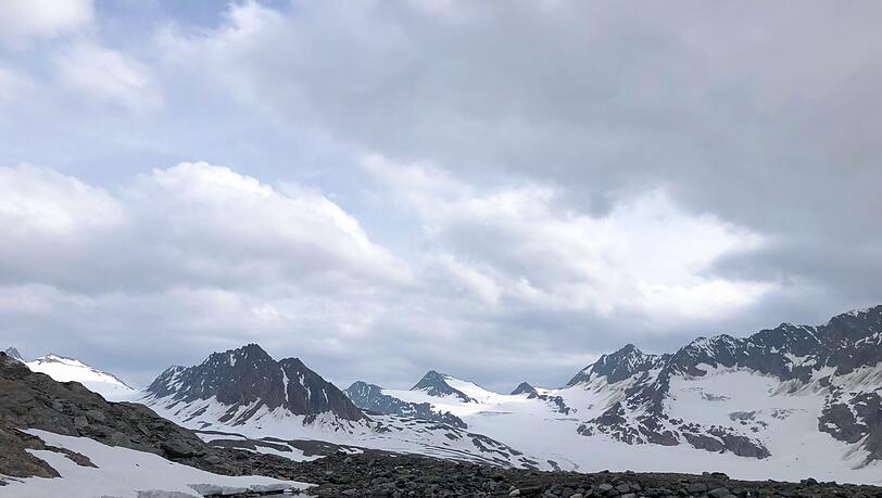 Der Gurgler Ferner in den Ötztaler Alpen in Österreich.