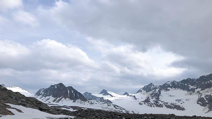 Der Gurgler Ferner in den Ötztaler Alpen in Österreich.