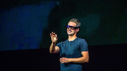 Der Chef des Snapchat-Betreibers Snap, Evan Spiegel, demonstrierte Vorl&auml;ufer der heutigen Specs bereits in den vergangenen Jahren. (Archivbild)