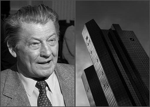 Der verstorbenen Medienunternehmer Leo Kirch und die Zentral der Deutschen Bank.