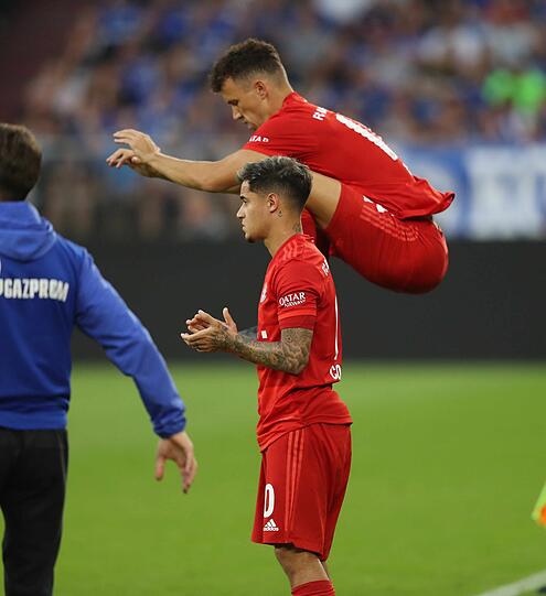 Ivan Perisic (hinten) obenauf: Anders als Leih-Kollege Philippe Coutinho konnte der Kroate bei Bayern überzeugen.