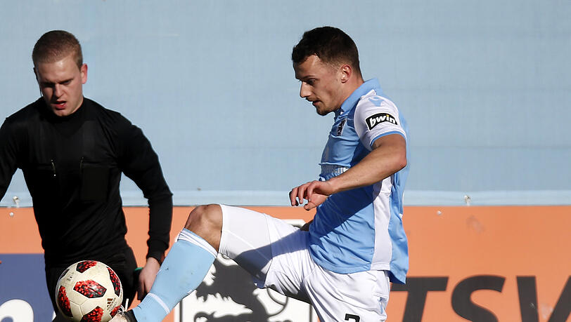 Eric Weeger feierte 2018 mit den Löwen den Aufstieg in die 3. Liga.