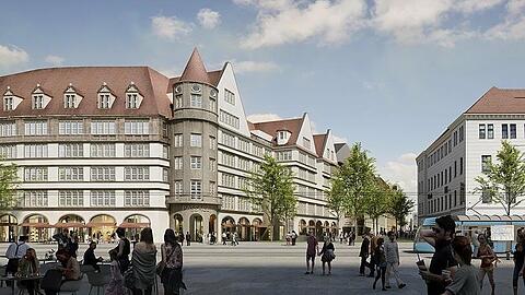 Die Schützenstraße - als neues Tor zur Stadt: So stellen sich die Architekten der Karstadt-Sanierung den umfangreichen Umbau des Areals für die Signa-Gruppe vor.
