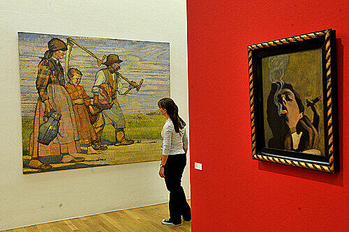 &bdquo;Heimkehr&ldquo; von Graumann und "Selbstbildnis" von Kertz in der kunst galerie fürth.