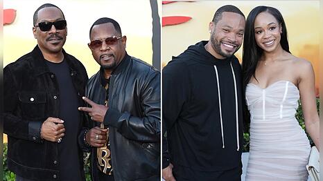 Eddie Murphy nebst Martin Lawrence und die verheirateten Kinder Eric und Jasmin.