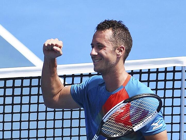 Philipp Kohlschreiber steht nach seinem Sieg über den Italiner Fabio Fognini in Auckland im Halbfinale.