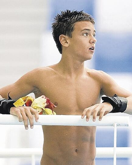 &bdquo;Die ganze Nation drückt dir die Daumen&ldquo;: Englands Wasserspringer Tom Daley (14), den sie den &bdquo;Golden Boy&ldquo; nennen.