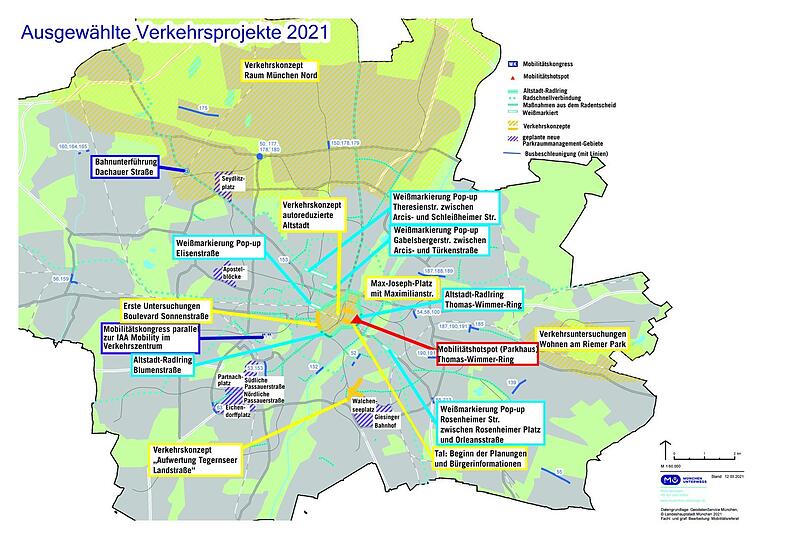 Es wird viel passieren: Diese Grafik zeigt nur eine Auswahl der Verkehrsprojekte in der Stadt für 2021. Es wird viel passieren: Diese Grafik zeigt nur eine Auswahl der Verkehrsprojekte in der Stadt für 2021.