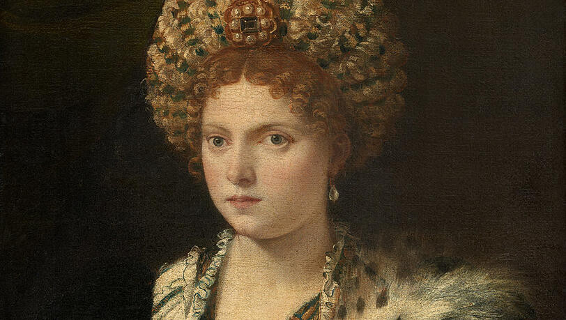 Isabella d'Este ließ sich von Tizian um 1534/36 als junge Frau malen, da war sie bereits über 60. Isabella d'Este ließ sich von Tizian um 1534/36 als junge Frau malen, da war sie bereits über 60.