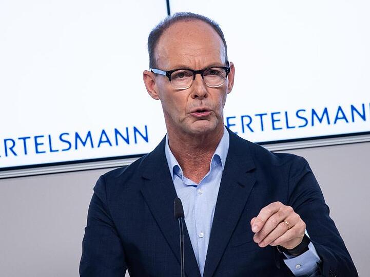 Bertelsmann-Vorstandschef Thomas Rabe auf der Bilanz-Pressekonferenz des Unternehmens.