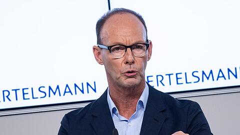 Bertelsmann-Vorstandschef Thomas Rabe auf der Bilanz-Pressekonferenz des Unternehmens.