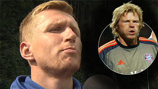 Nico Burchert parodiert Ex-Bayern-Keeper Oliver Kahn. Nico Burchert parodiert Ex-Bayern-Keeper Oliver Kahn.