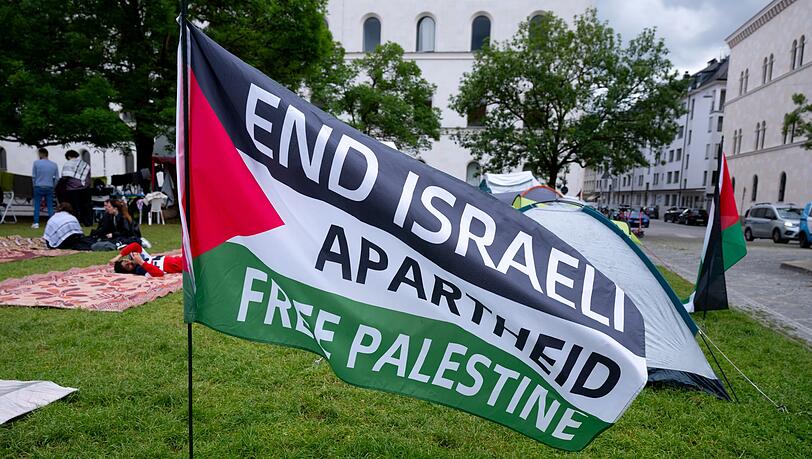 Vor der LMU in München campierten propalästinensische Aktivisten. (Archivbild)