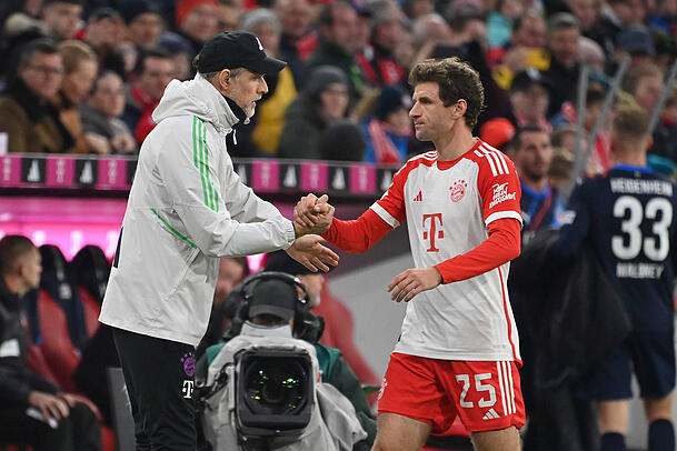 Thomas & Thomas: Für Bayern-Trainer Tuchel (l.) ist Müller (r.), trotz Joker-Rolle noch immer unverzichtbar.