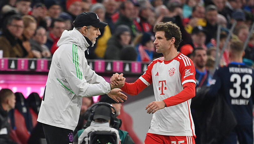 Thomas & Thomas: Für Bayern-Trainer Tuchel (l.) ist Müller (r.), trotz Joker-Rolle noch immer unverzichtbar.