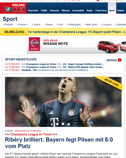 Auch bei "Focus Online" steht die Leistung des Franzosen im Mittelpunkt.