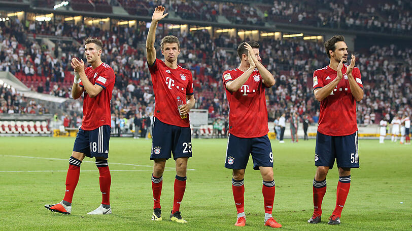 Wichtige Teile der deutschen Nationalmannschaft: Leon Goretzka (l.), Thomas Müller (2. v. l.) und Mats Hummels (r.).