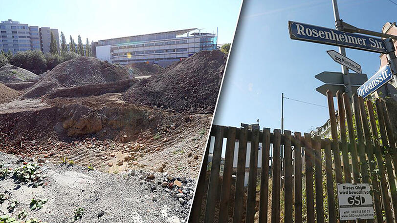 Bauarbeiter fanden an einer Baustelle an der Rosenheimer Straße Ecke Orleanstraße menschliche Knochen.