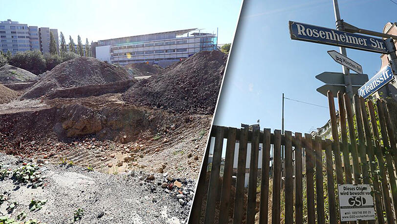 Bauarbeiter fanden an einer Baustelle an der Rosenheimer Straße Ecke Orleanstraße menschliche Knochen. Bauarbeiter fanden an einer Baustelle an der Rosenheimer Straße Ecke Orleanstraße menschliche Knochen.
