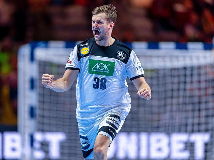 Deutschlands Fabian Böhm ballt nach einem Treffer jubelnd die Fäuste.