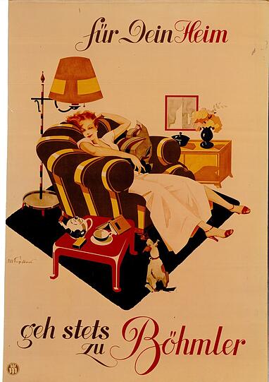 „Für Dein Heim, geh stets zu Böhmler“: Werbung aus den 1950er Jahren.