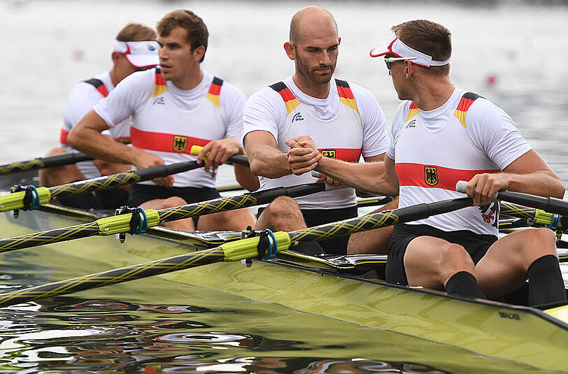 Der deutsche Doppelvierer steht im im Finale.