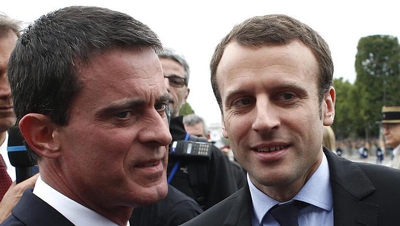 Der französischex Ex-Premier Manuel Valls (l.) will bei der Präsidentschaftswahl für den unabhängigen Kandidaten Emmanuel Macron (r.) stimmen. Der französischex Ex-Premier Manuel Valls (l.) will bei der Präsidentschaftswahl für den unabhängigen Kandidaten Emmanuel Macron (r.) stimmen.