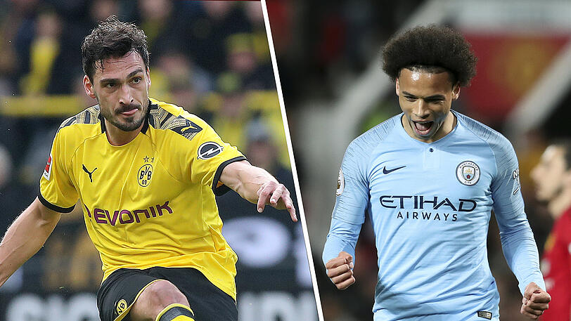 Mats Hummels (l.) und Leroy Sané