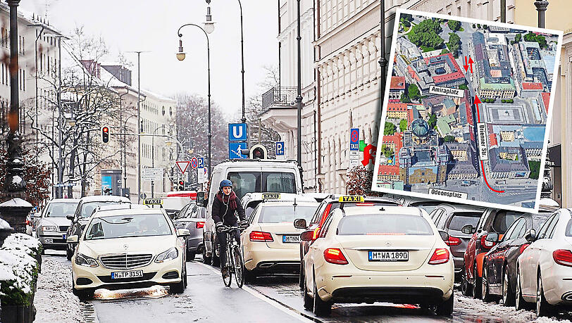 Ein schönes Durcheinander: Autos, Radler und Fußgänger kommen sich in der Brienner Straße (hier auf Höhe Amiraplatz) oft in die Quere. Ein schönes Durcheinander: Autos, Radler und Fußgänger kommen sich in der Brienner Straße (hier auf Höhe Amiraplatz) oft in die Quere.