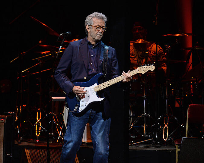 Eric Clapton bei einem Konzert 2021 in Hollywood. In der Olympiahalle ließ er keine Fotografen zu. Eric Clapton bei einem Konzert 2021 in Hollywood. In der Olympiahalle ließ er keine Fotografen zu.