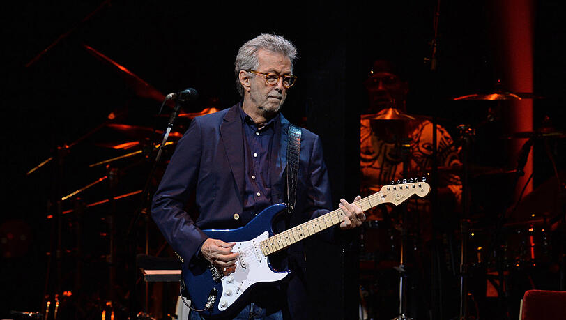 Eric Clapton bei einem Konzert 2021 in Hollywood. In der Olympiahalle ließ er keine Fotografen zu. Eric Clapton bei einem Konzert 2021 in Hollywood. In der Olympiahalle ließ er keine Fotografen zu.