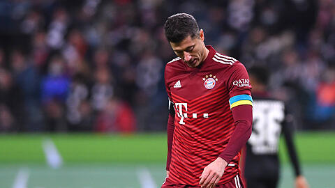 Trug im Spiel gegen Frankfurt eine Ukraine-Binde: Robert Lewandowski.