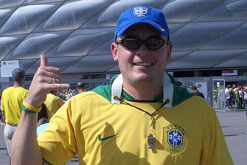 Patrick Esche (37)  vor der Allianz Arena beim Spiel Brasilien gegen Australien während der WM 2006.
