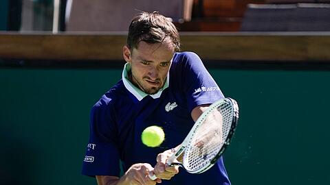 Aus in der dritten Runde in Indian Wells: Der Russe Daniil Medwedew in Aktion.