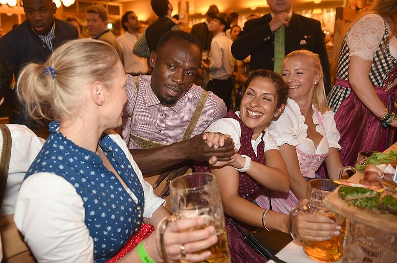 Party im Schützenzelt: Usain Bolt.