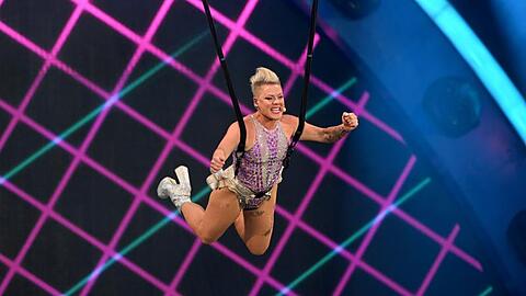 US-Superstar Pink bei ihrem ersten Konzert im Münchner Olympiastadion am vergangenen Mittwoch, 5. Juli 2023.