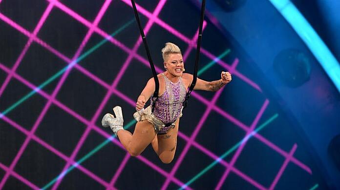 US-Superstar Pink bei ihrem ersten Konzert im Münchner Olympiastadion am vergangenen Mittwoch, 5. Juli 2023.