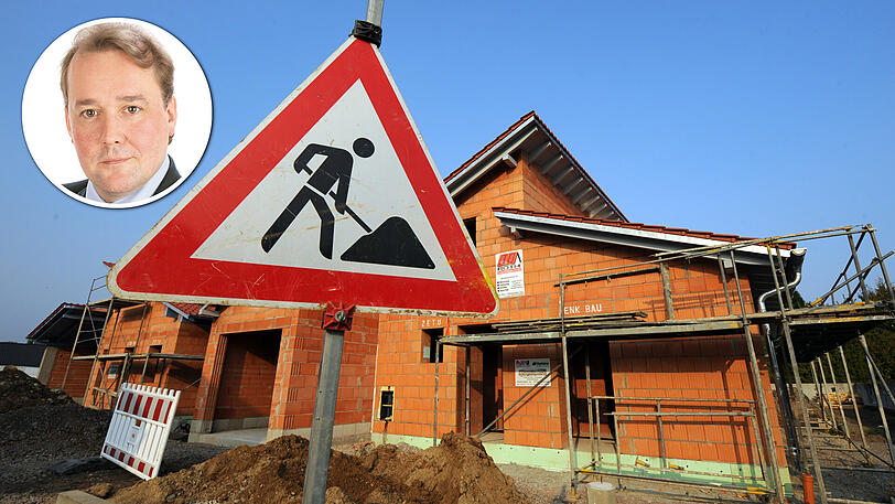 Eine Baustelle in Bayern: Die Zinsen für Immobilienkredite nähern sich der Null-Marke.