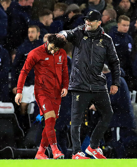 Stars des FC Liverpool: Salah (l.) und Trainer Jürgen Klopp.